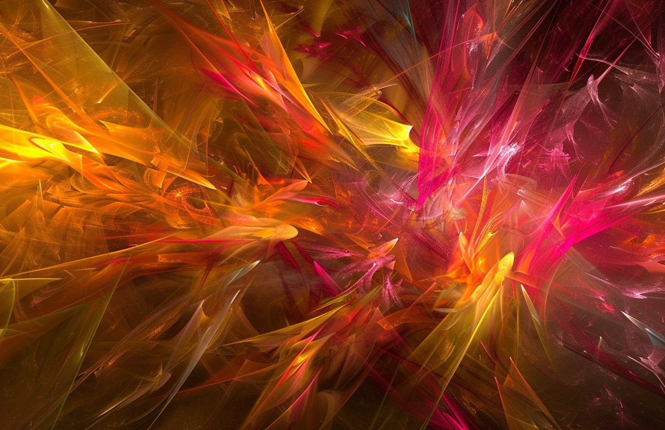 Colorful 3D fractals with gradient blur