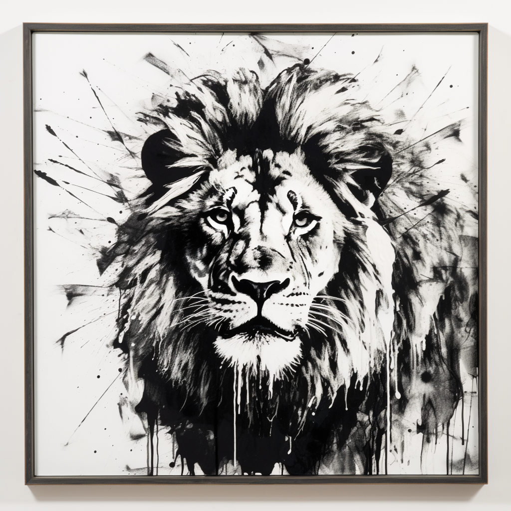 Abstract African Art Style Graffiti Lion