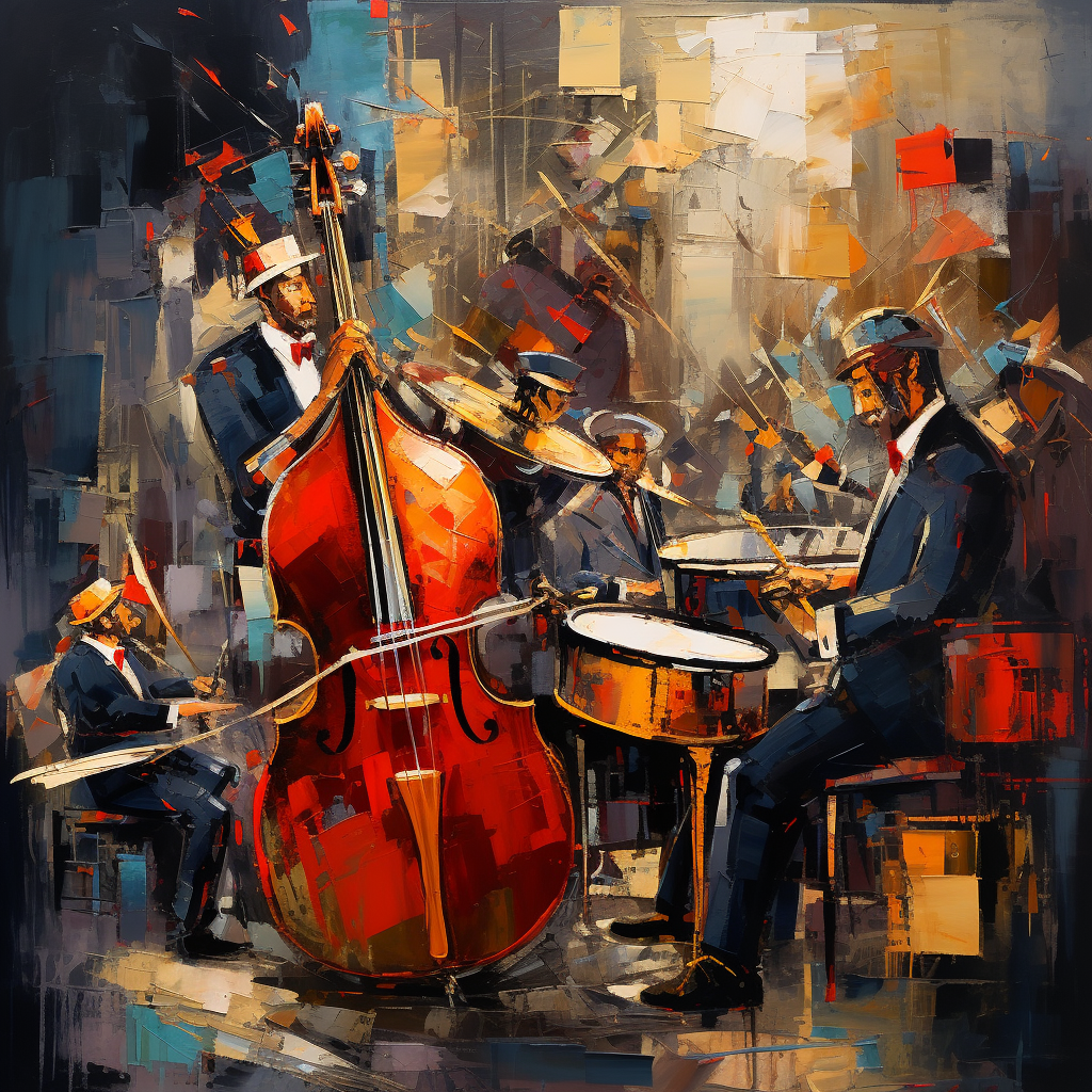 Abstract Band Playing Vibrant Jazz Music