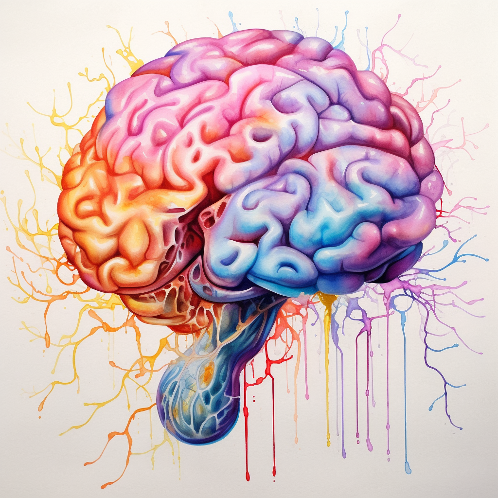 Colorful brain art painting