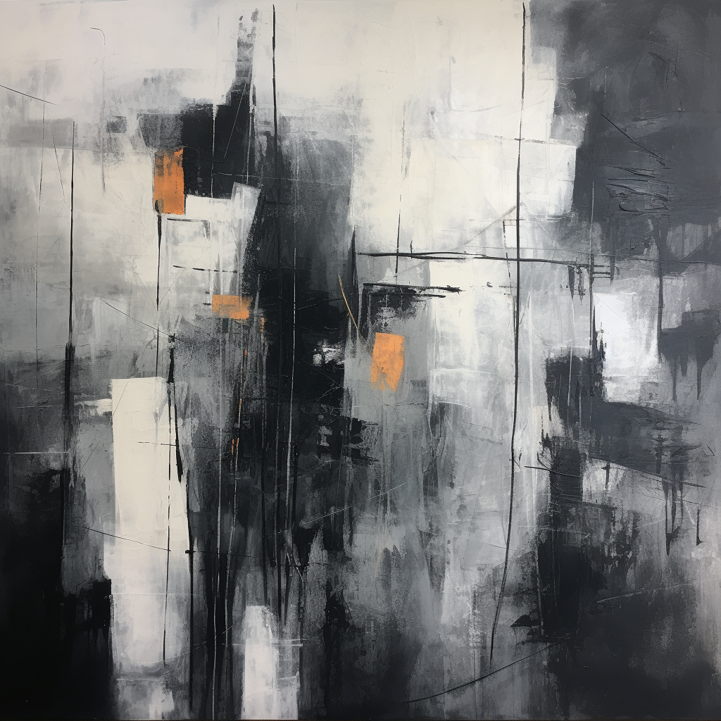 Abstract charcoal color palette artwork