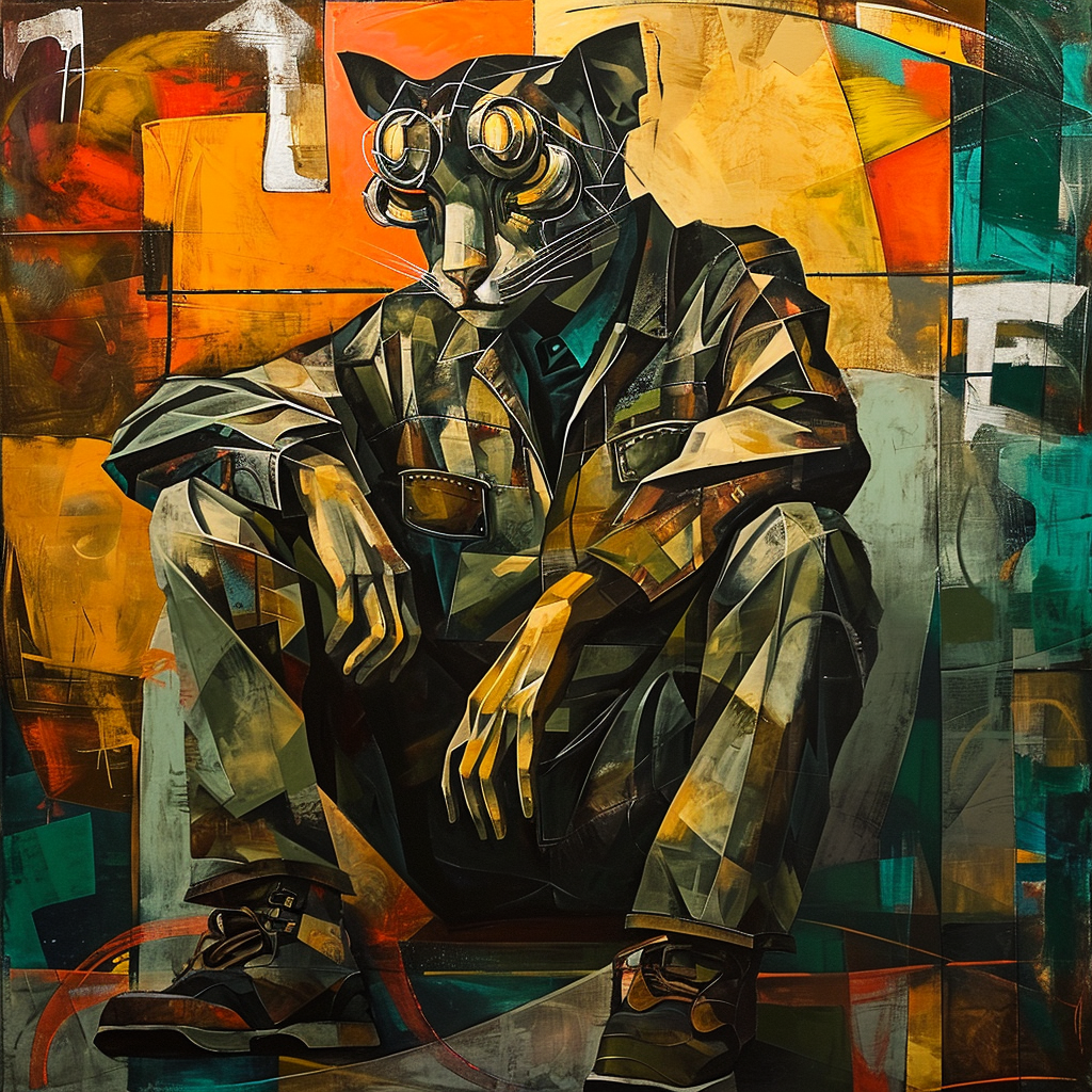 Tiger with Cubist Cyber Punk Jacket