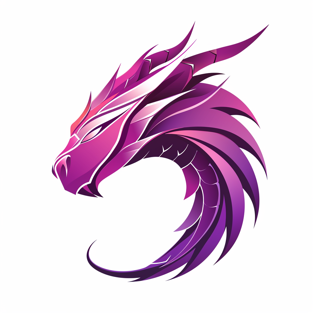 Simple abstract dragon head logo