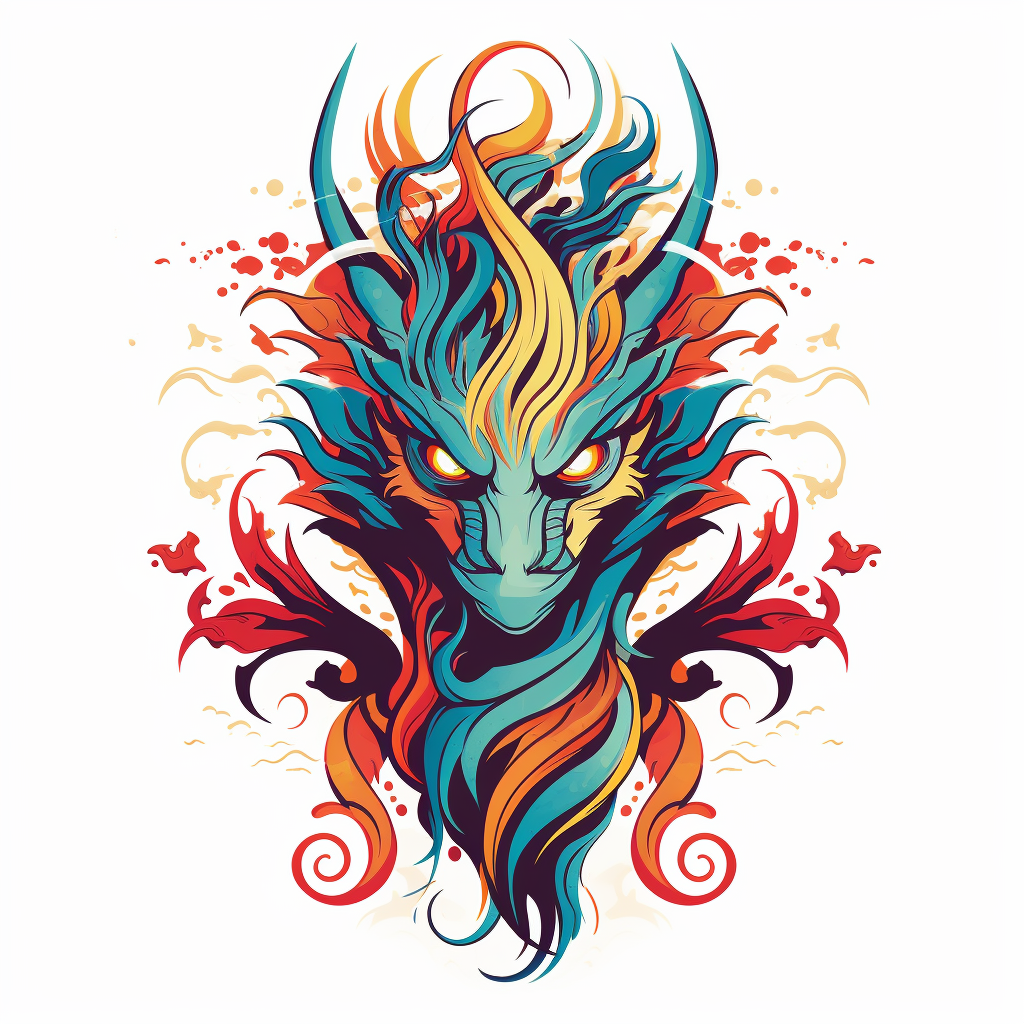 Abstract dragon tattoo illustration