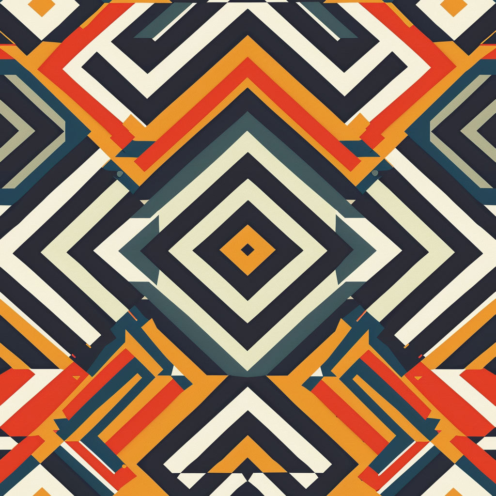 Abstract Geometric Fabric Print Tile