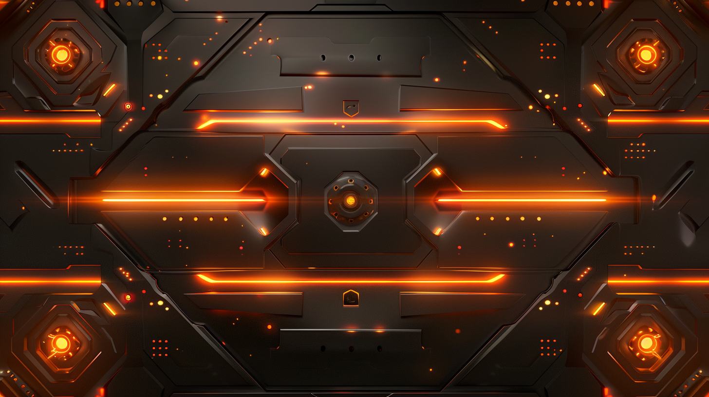 Abstract hardware with orange lights