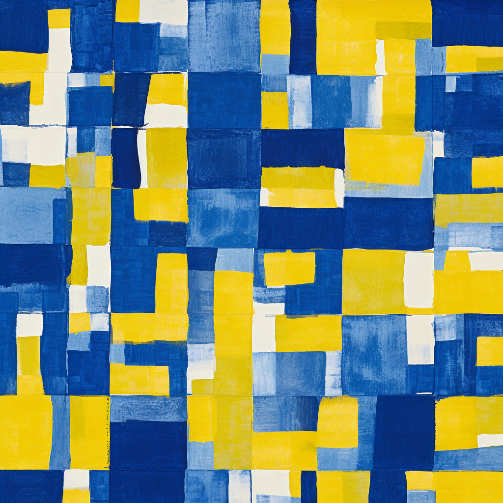 MidJourney Prompt - Abstract Impressionism Cobalt Blue and Yellow