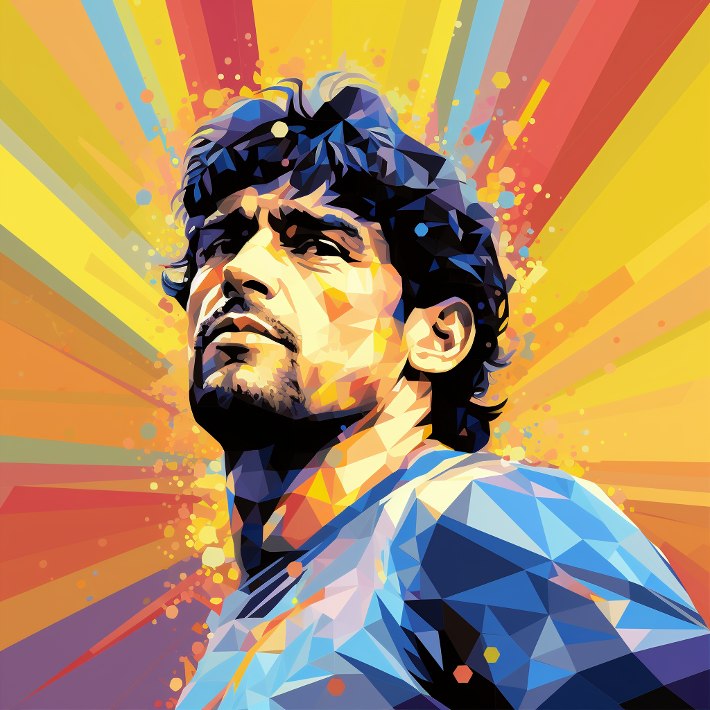 Abstract Maradona Pop Art Bold Lines