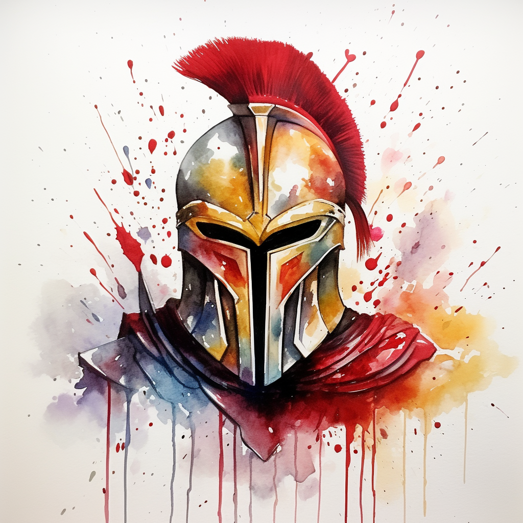 Abstract minimalist watercolour half body spartan artwork