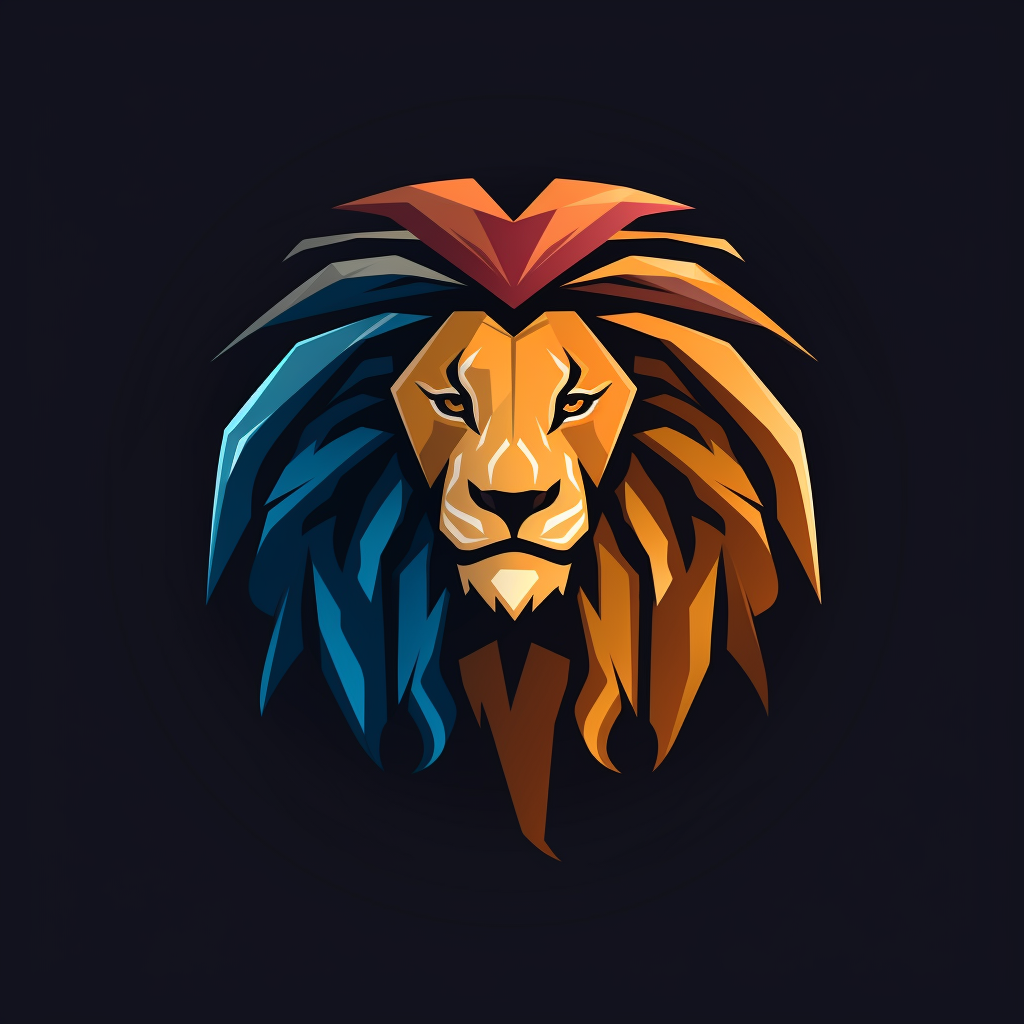 Minimalistic lion face vector logo