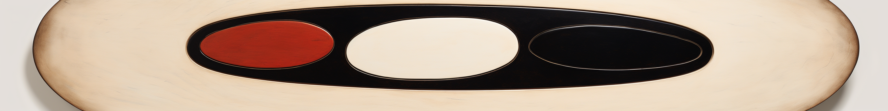 Abstract oval art with midcentury modern design