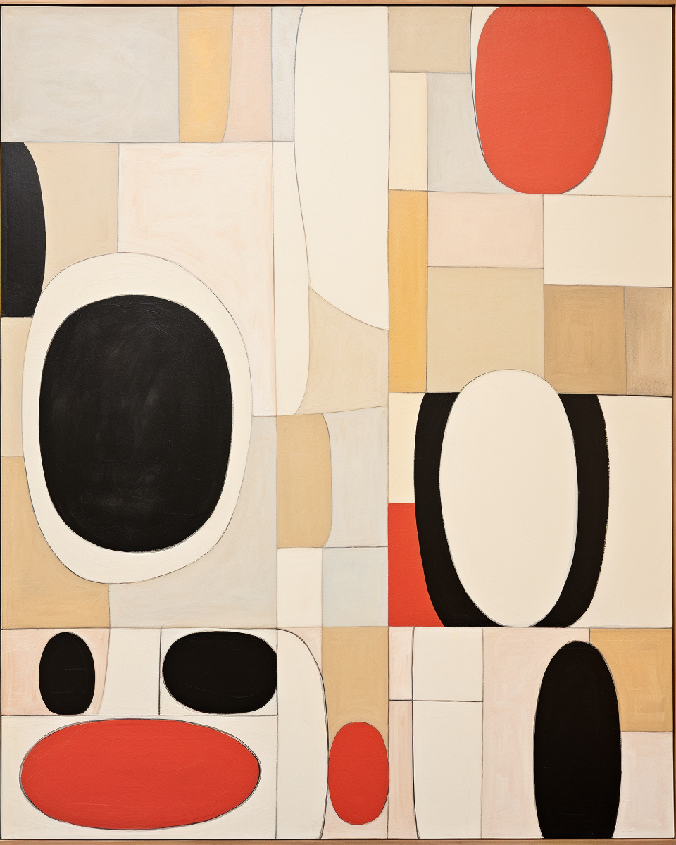 Abstract ovals on beige background