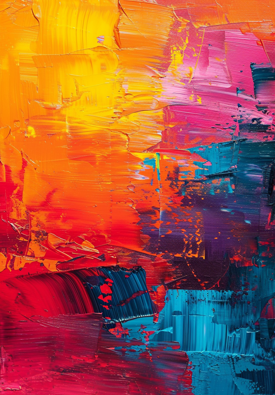 Abstract painting in vibrant colors