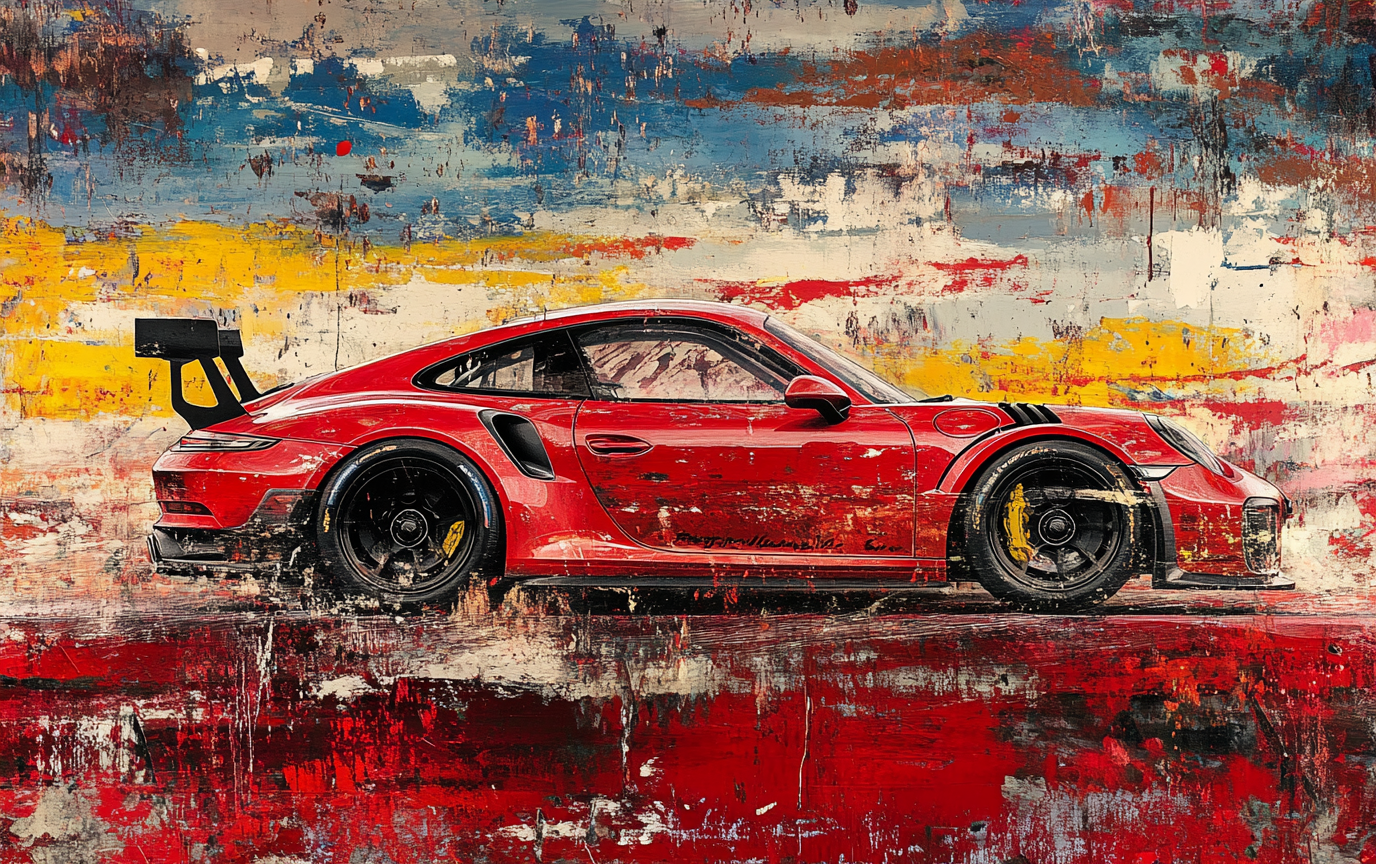 Award-Winning Abstract Painting Porsche Art