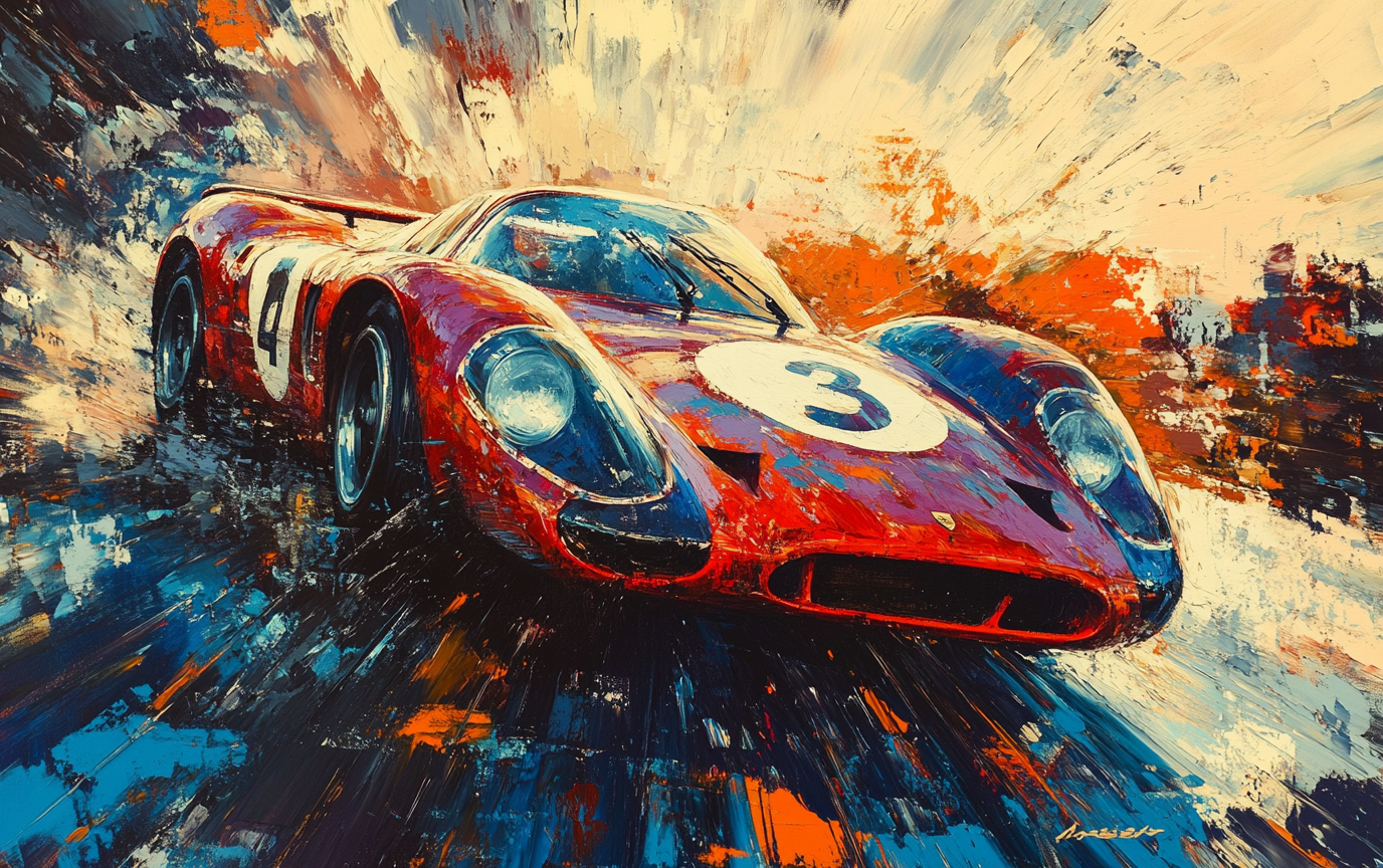 Abstract Painting Porsche Artwork