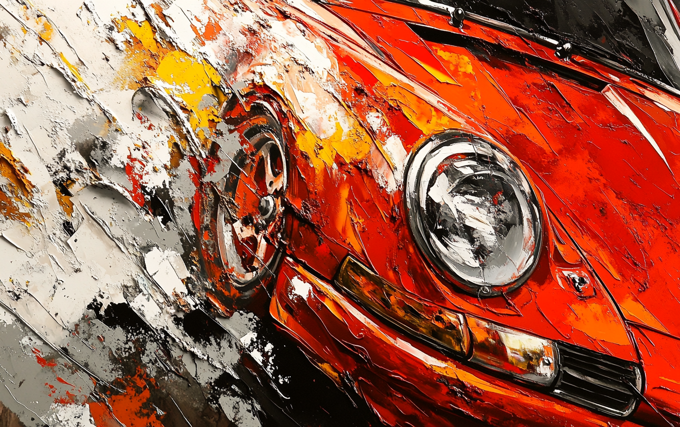 Abstract Painting Porsche Turbo Art