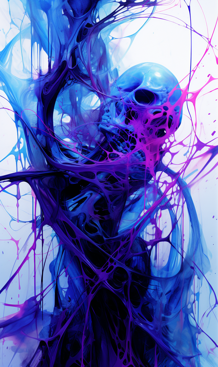 Abstract purple and blue organism anarchy