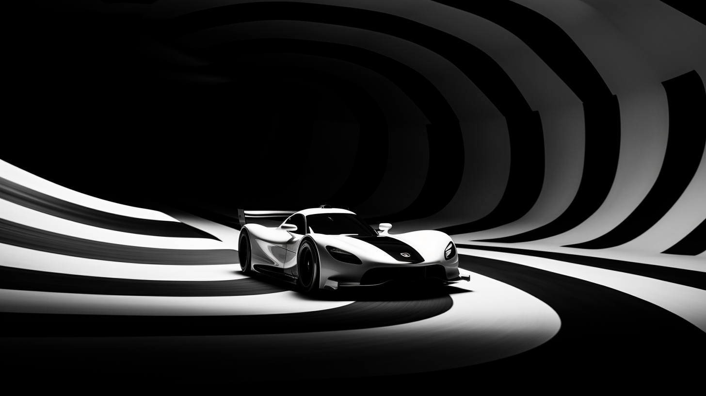 Race car in abstract minimalism