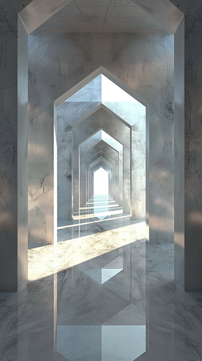 Abstract room with symmetrical doorway