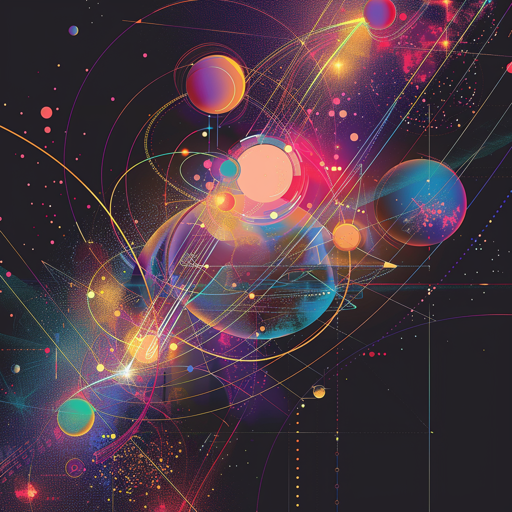 Colorful Abstract Solar System Map