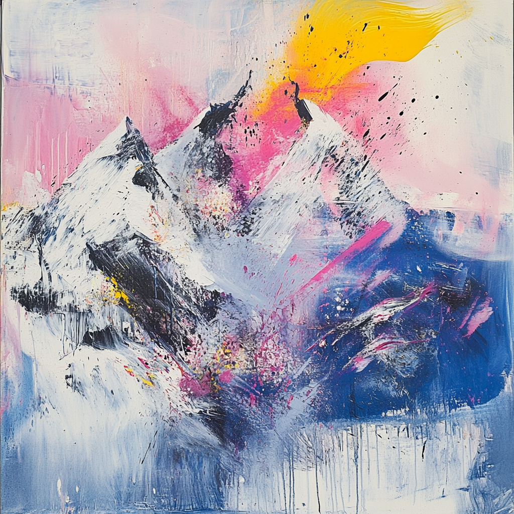 Abstract Spirits Mountain Painting Art