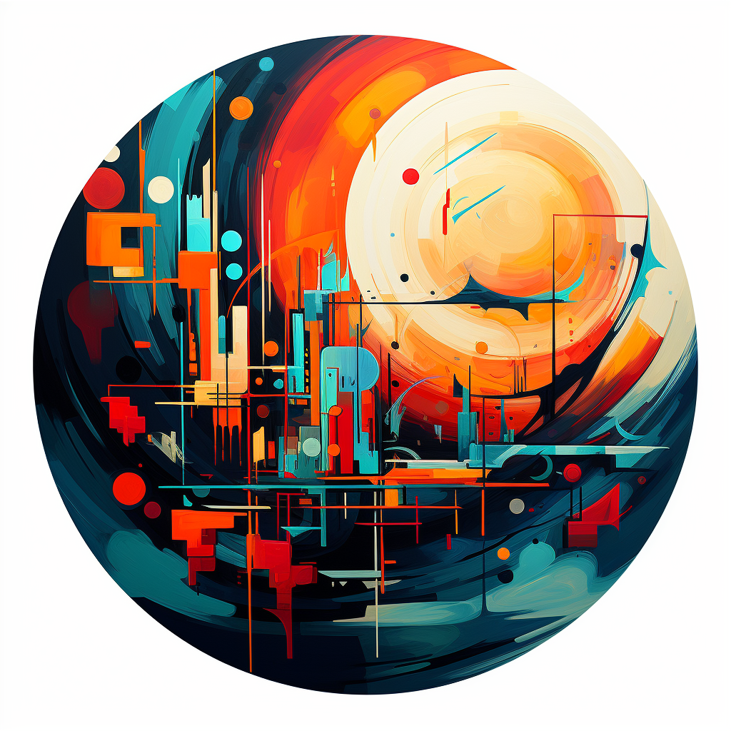 Striking abstract circle art with vibrant colors.