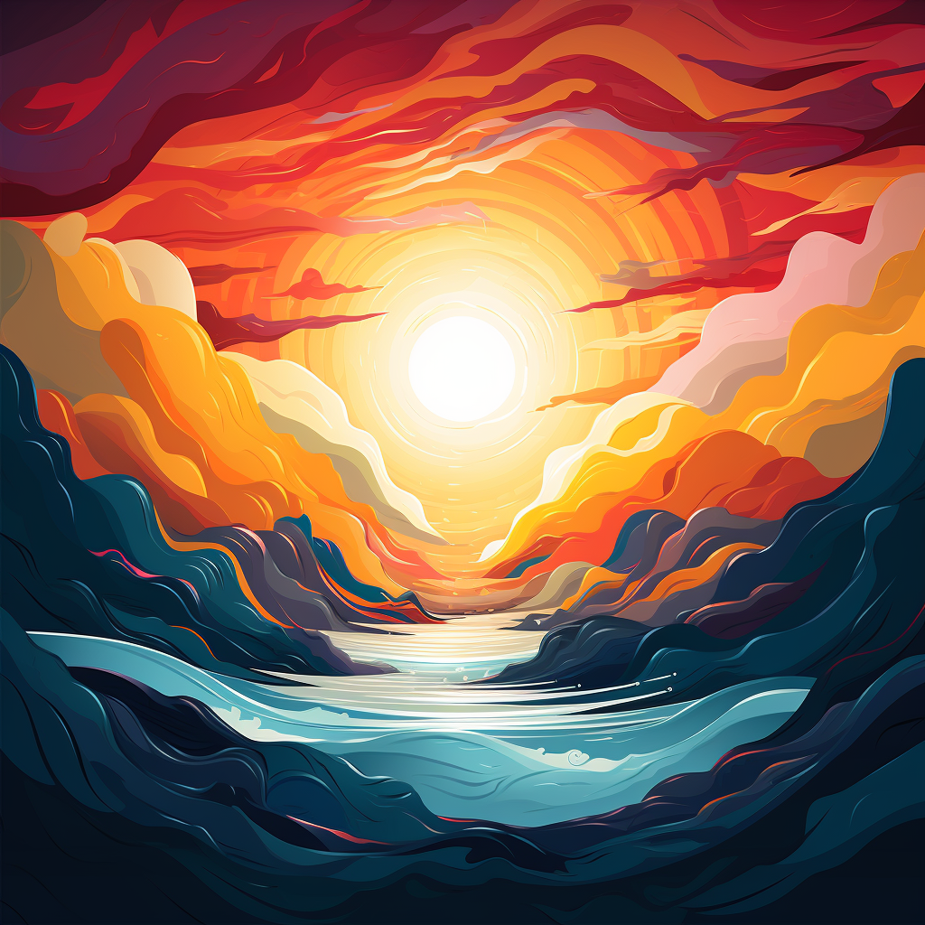 Abstract sunrise dark background