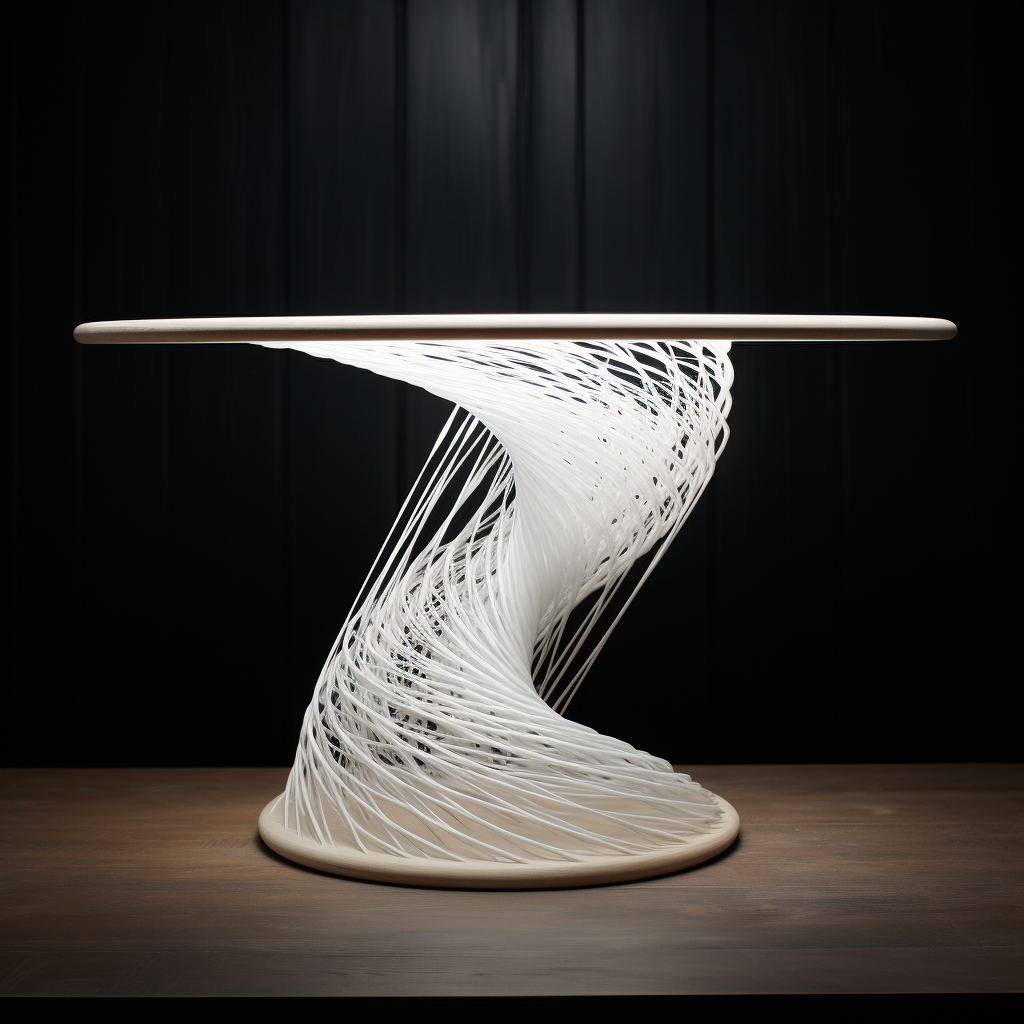 Abstract vortex ropes on table