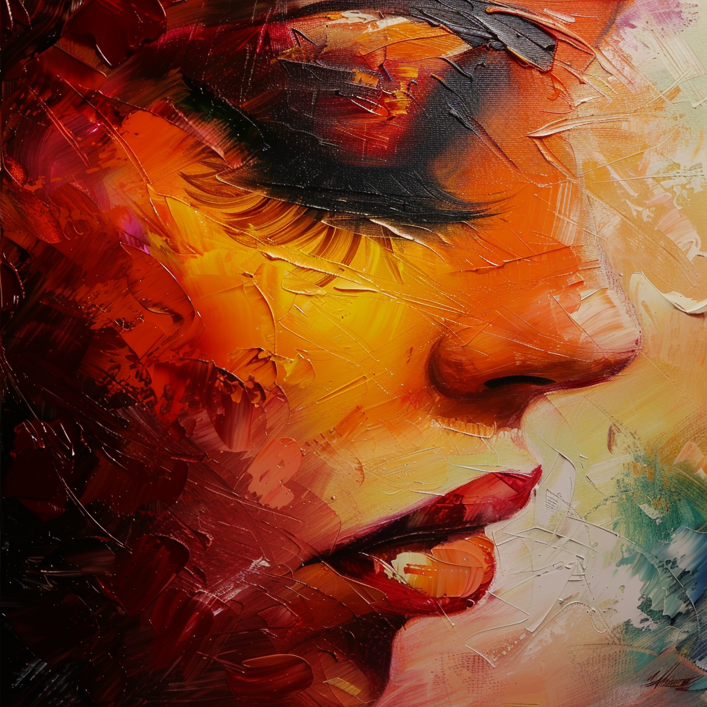 abstract warm female smiling face