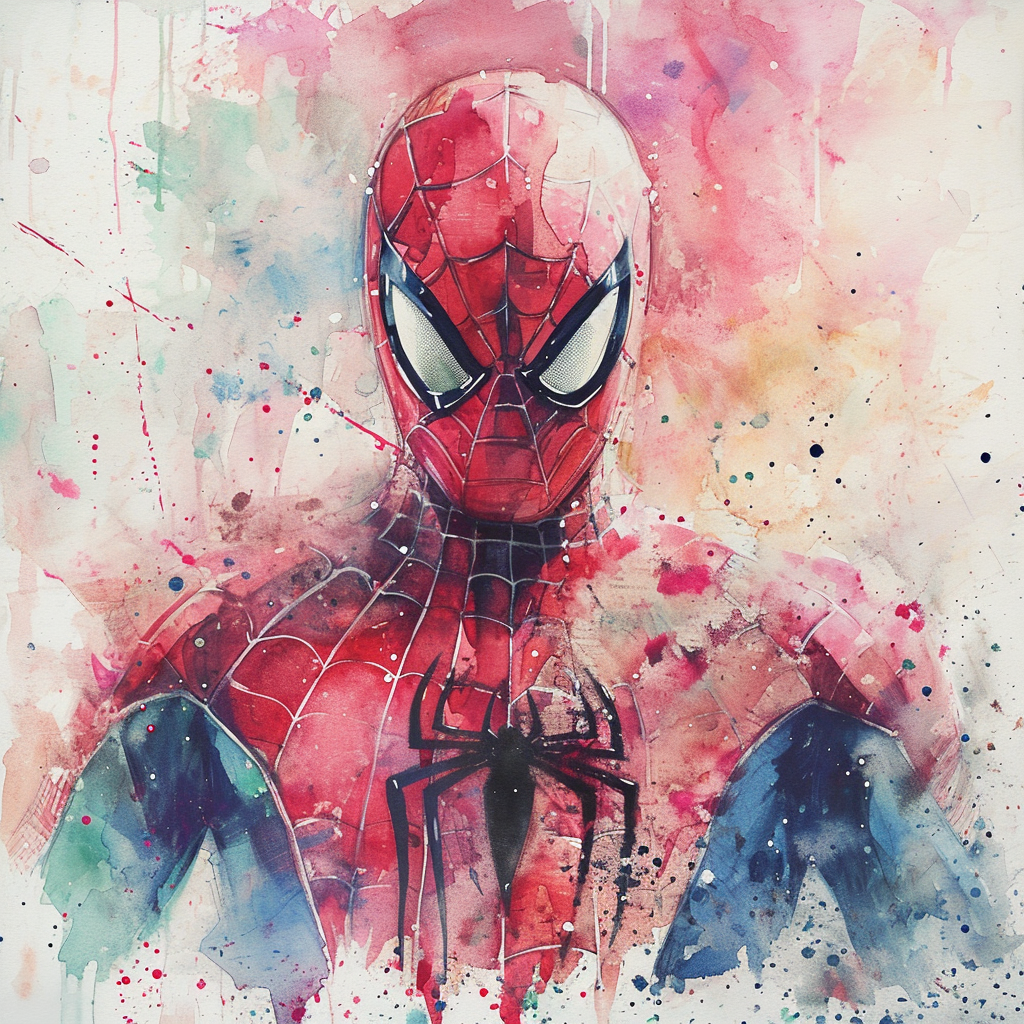 Spiderman Watercolor Portrait