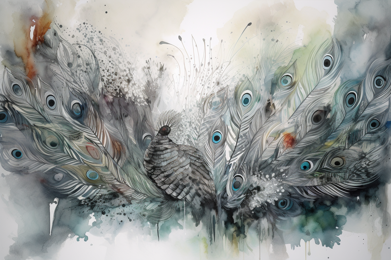 Abstract Feathers in Grey and Silver