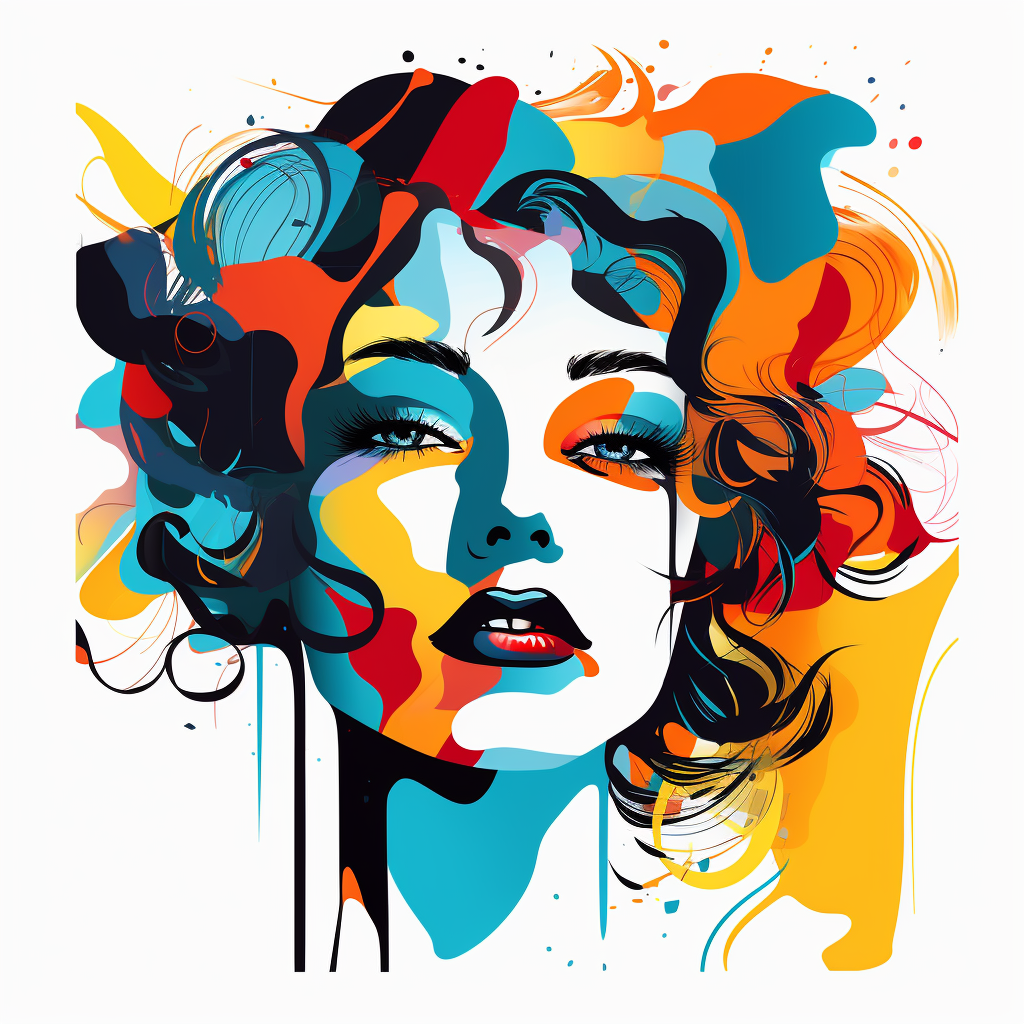 Artistic vector art of abstract woman face