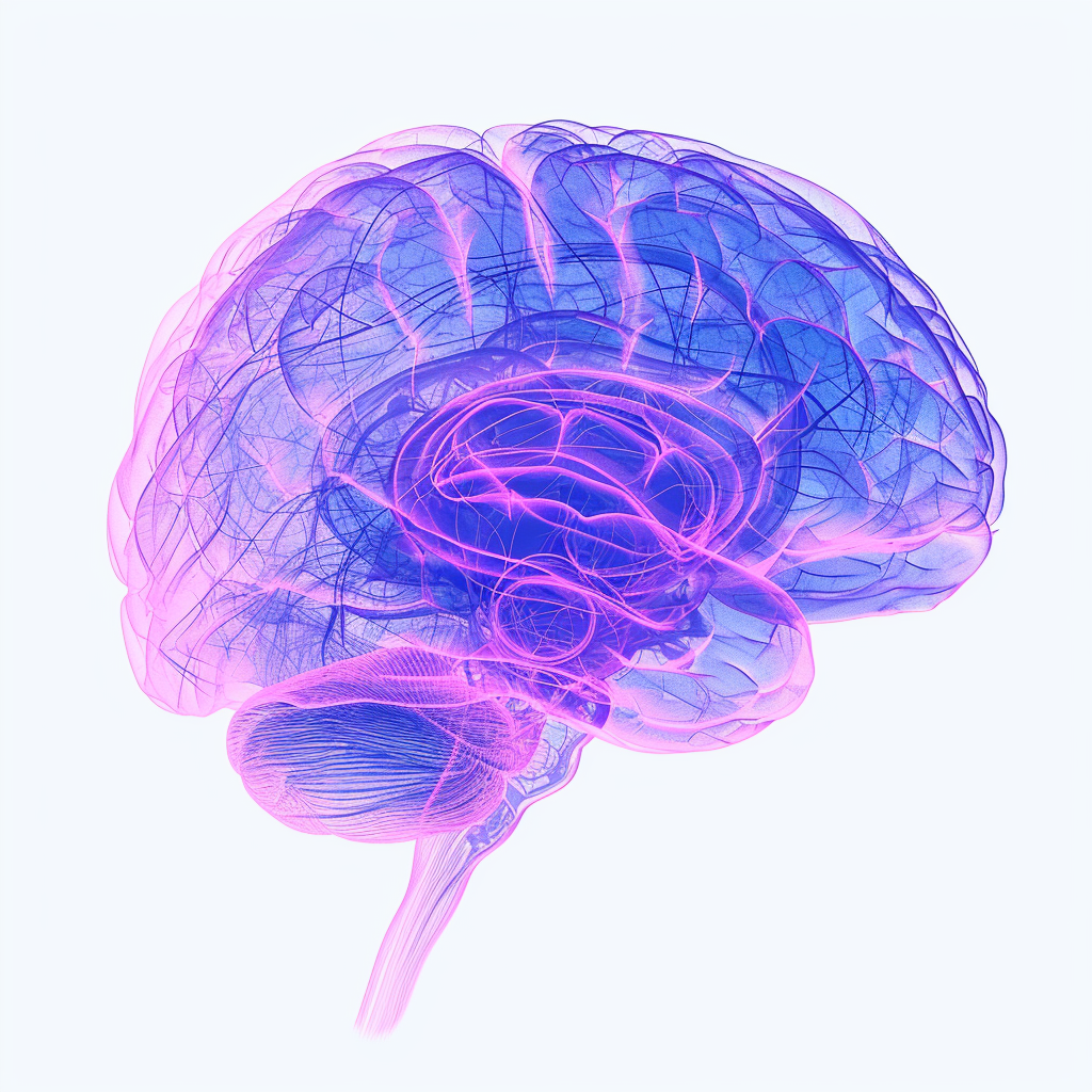 Abstract Brain Success Blue Purple