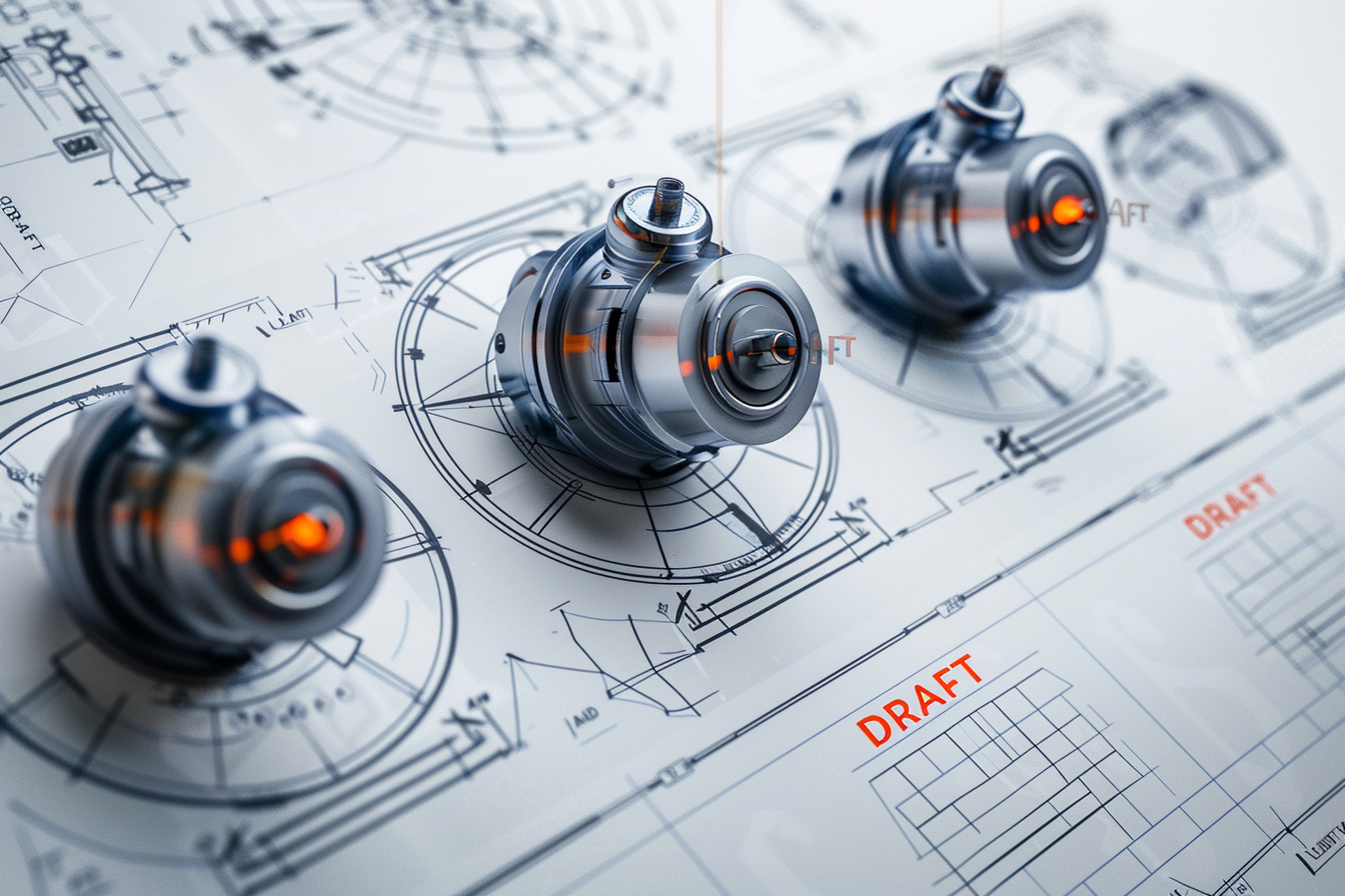 Abstract Hydraulic Pump Draft Artwork