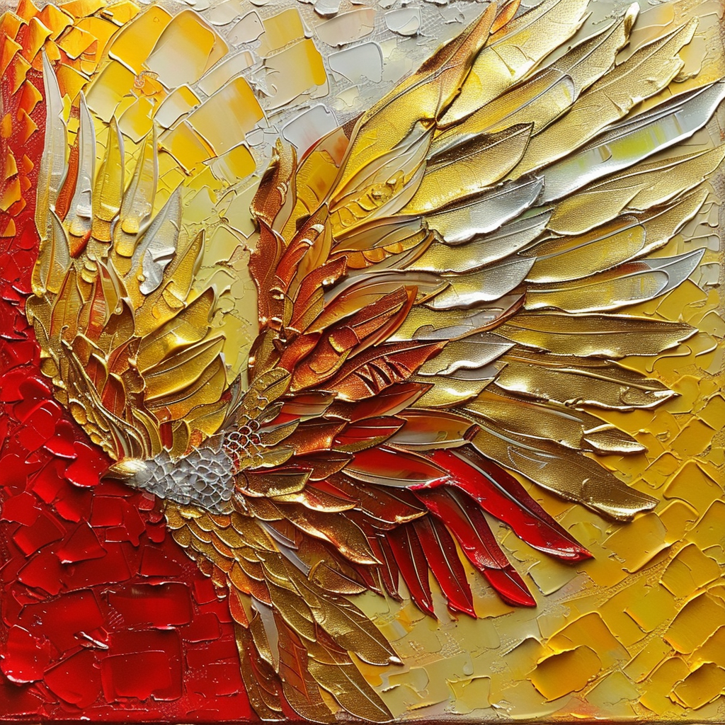 Angel style relief abstract painting