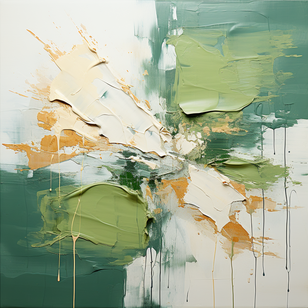 Beautiful sage green abstract painting