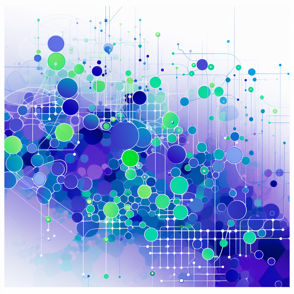 Abstract Technology Network Dots Colors