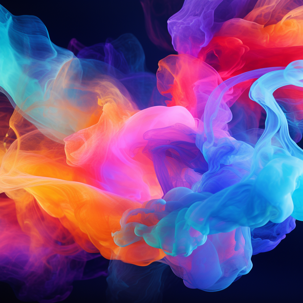 Colorful swirling fog in abstract scene