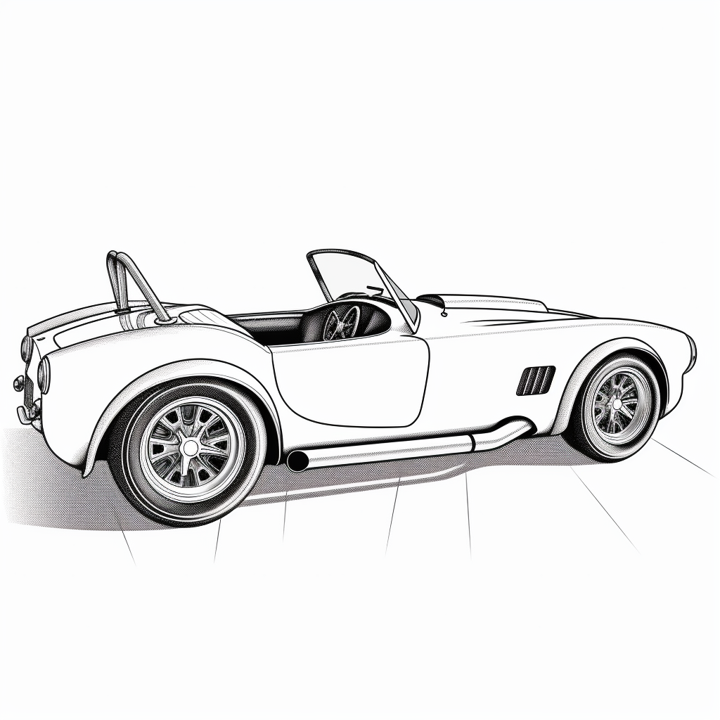 Outline illustration of a 1967 AC Cobra