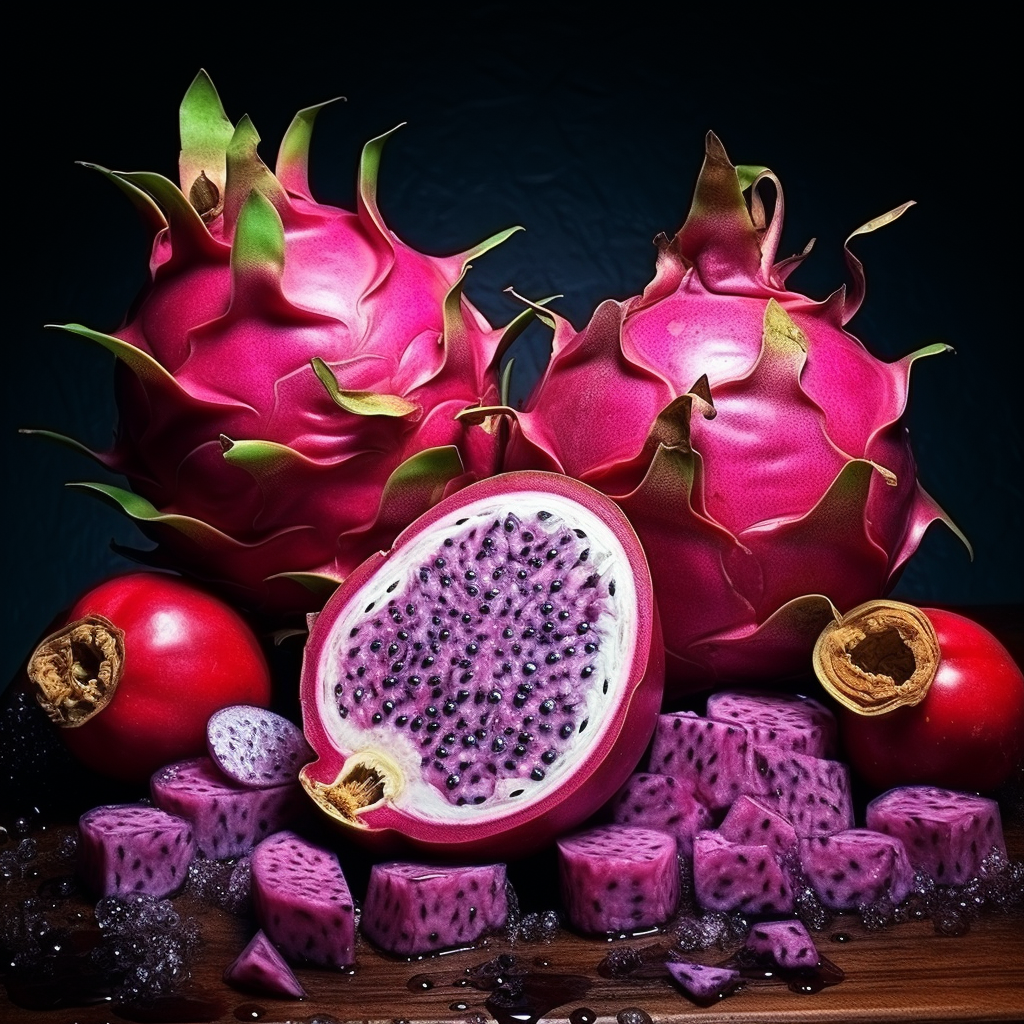 Acai and Dragon Fruit Inside Cut