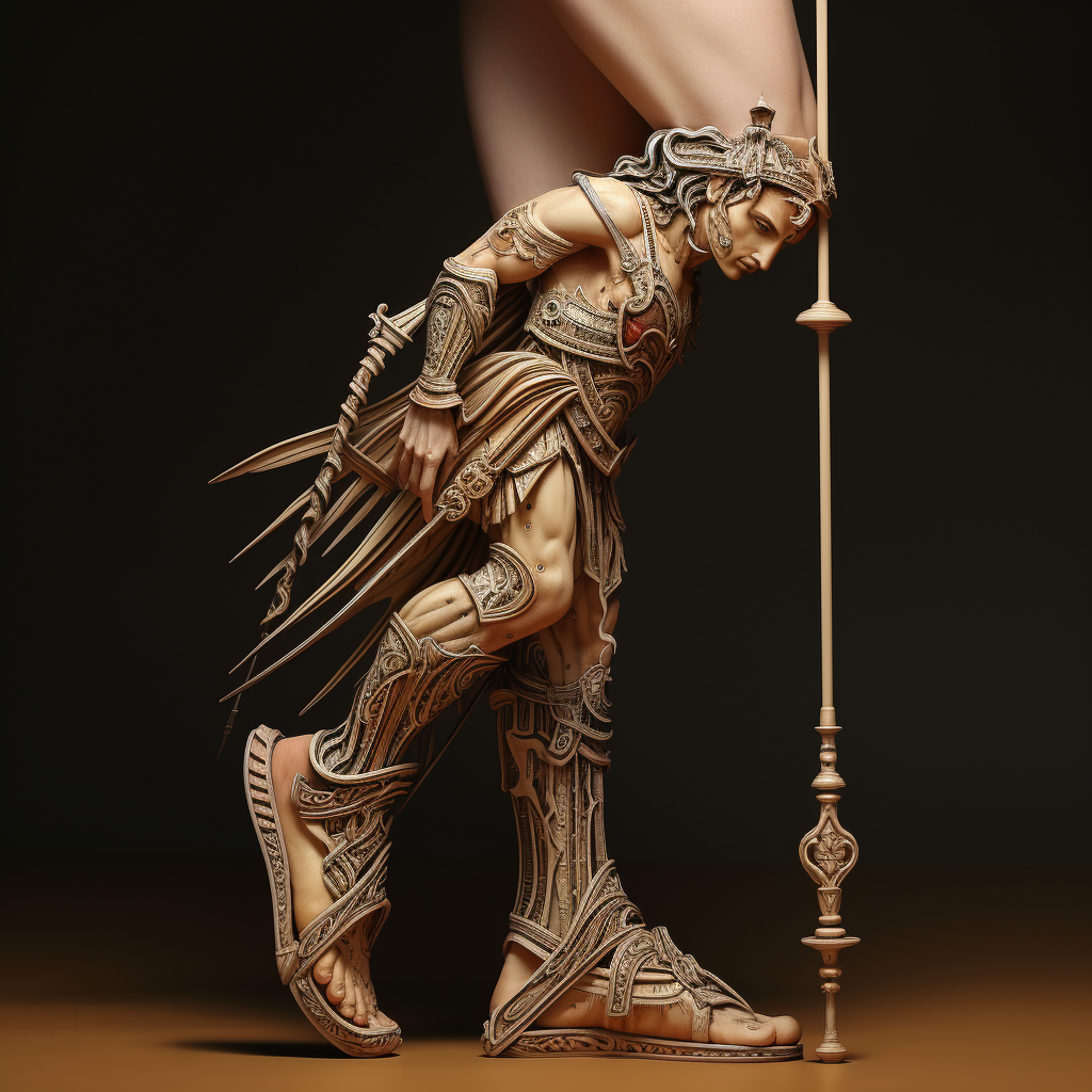 Detailed depiction of Achilles, the Greek warrior