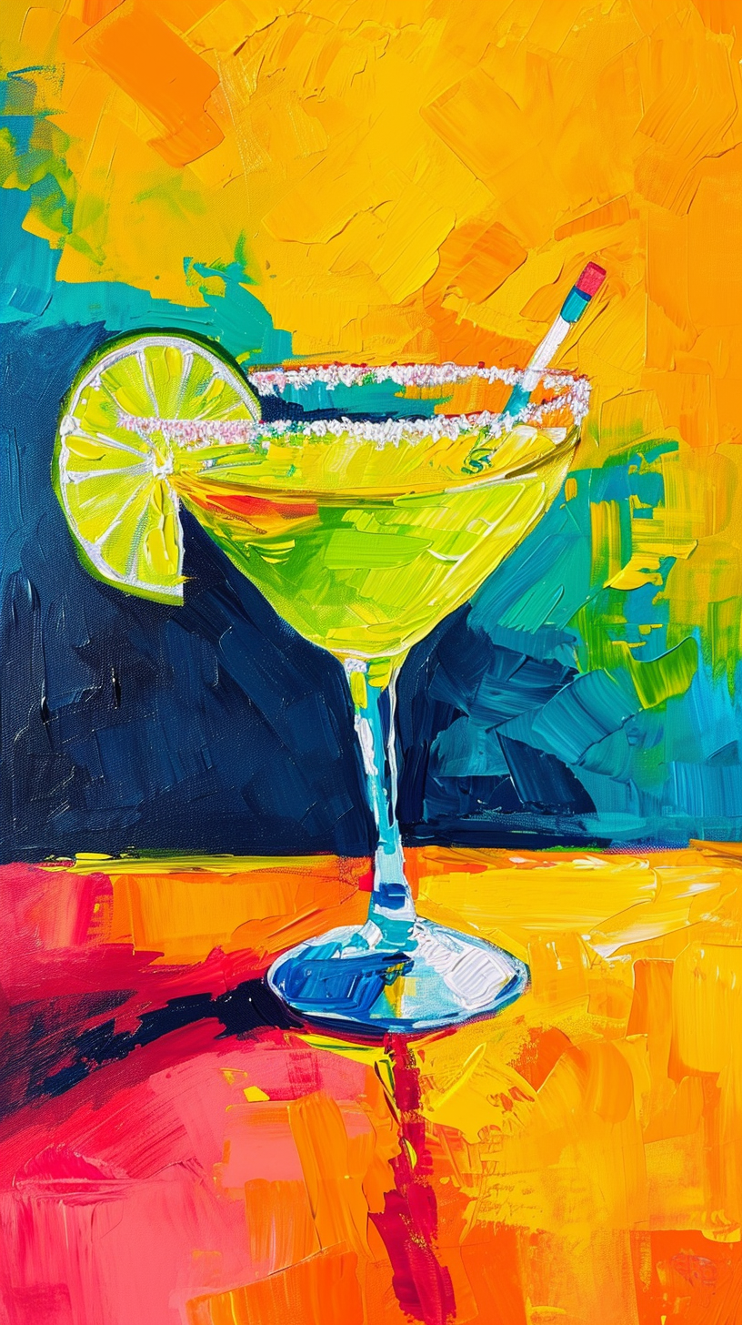 Colorful Acrylic Margarita Glass with Salted Rim