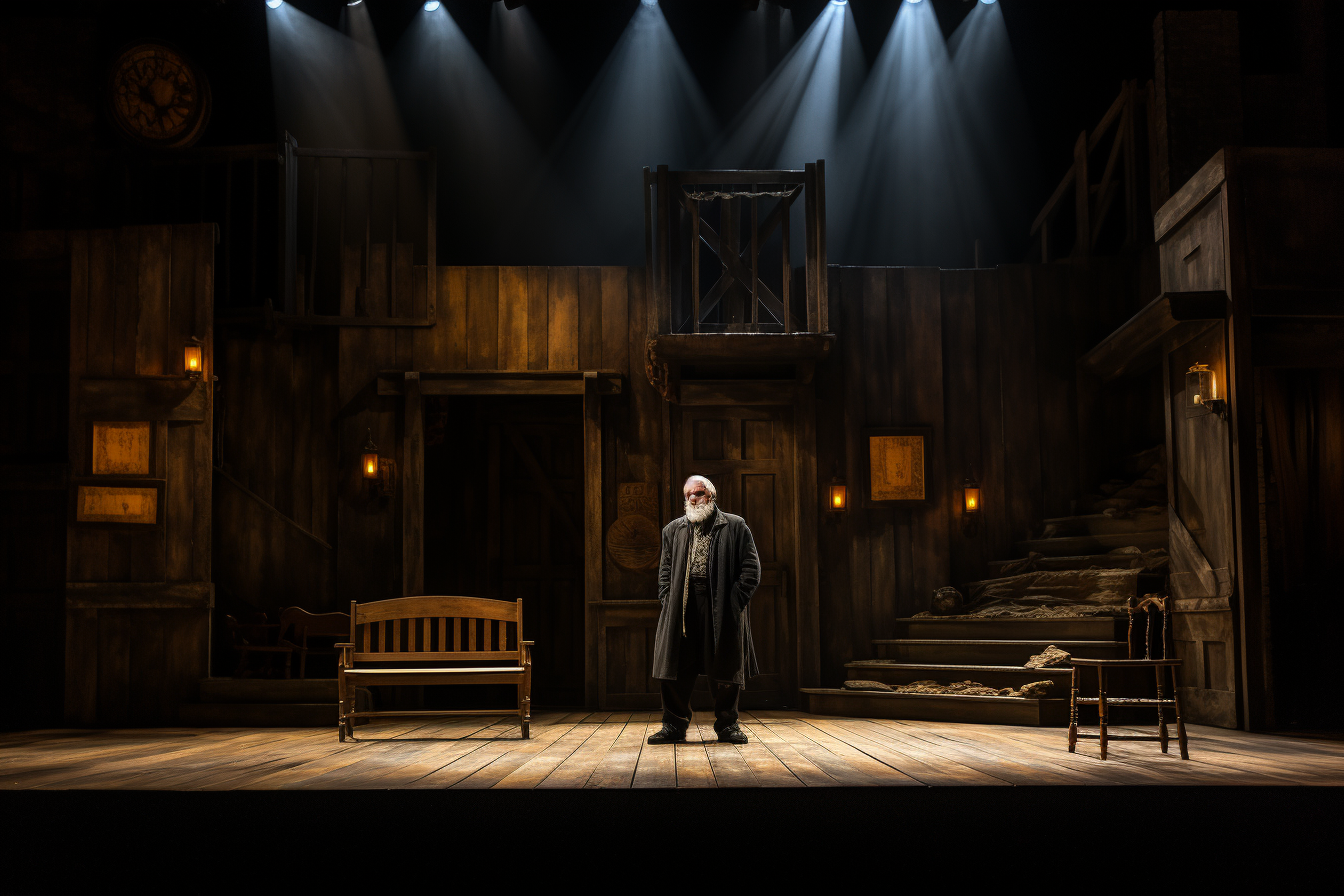 Actor performing monologue on stage
