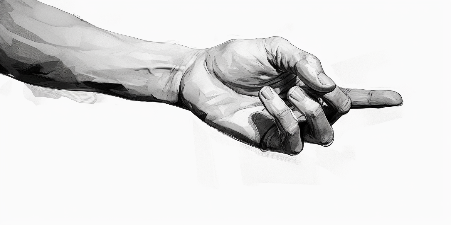 Sketchy white background hands