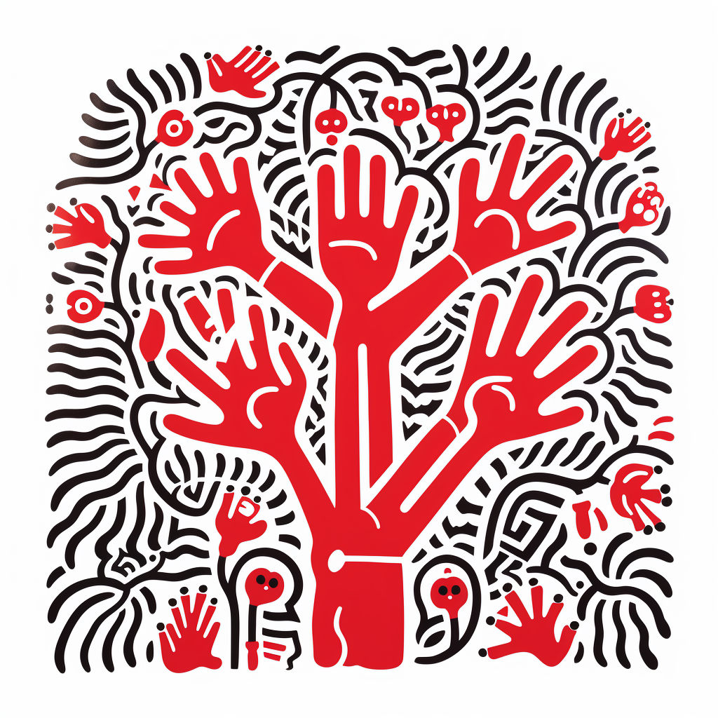 Adam Eve Palm Keith Haring