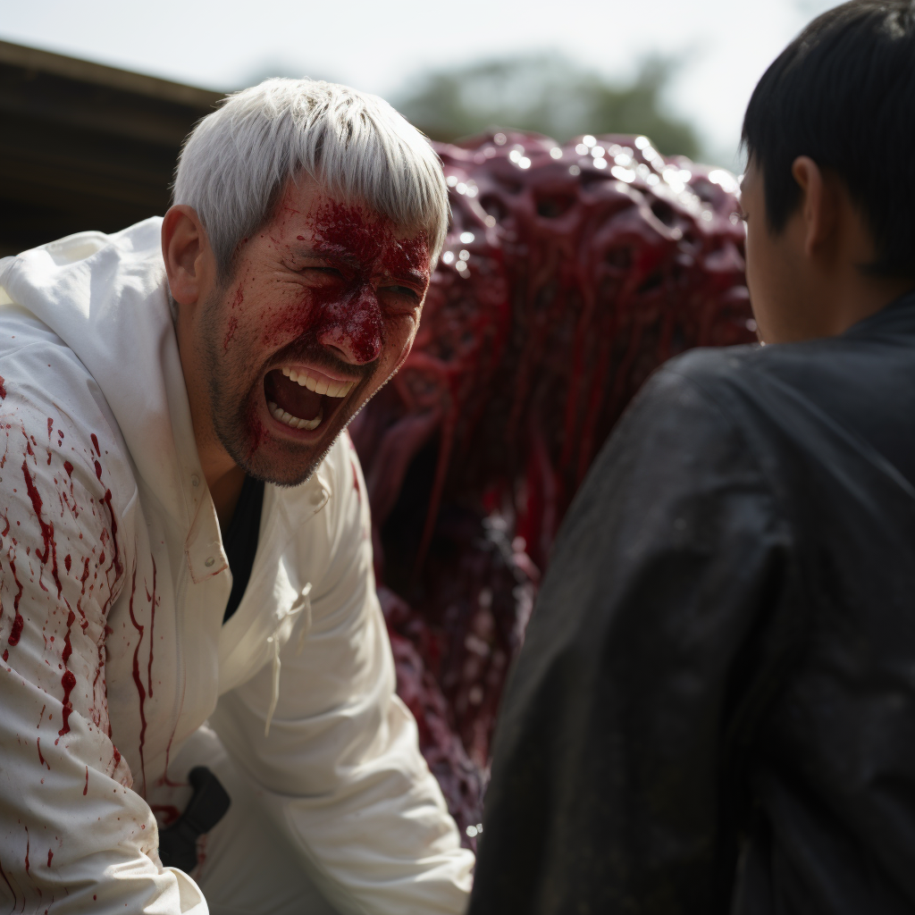 Adam Sandler as Ken Kaneki in action