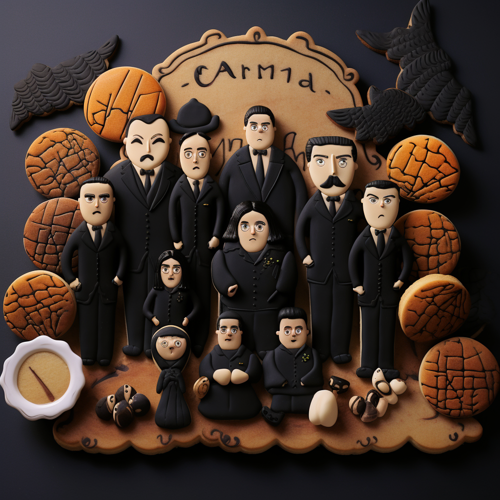 Close-up of Addams Family Hand Cookies