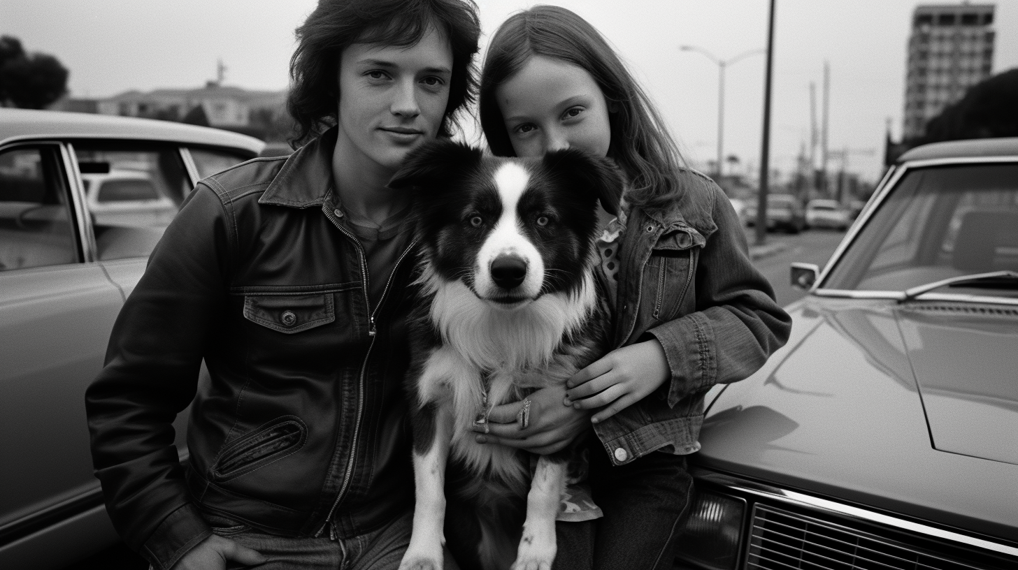 Cute Border Collie with Family in L.A.