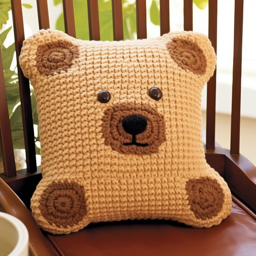 Crochet Teddy Bear Pillow Design