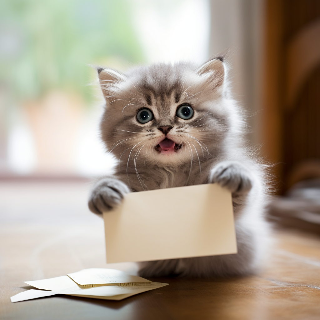 Cute Kitten Carrying Birthday Card